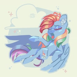 Size: 2822x2822 | Tagged: safe, artist:pastacrylic, rainbow dash, pegasus, pony, g4, high res, open mouth, solo, yawn
