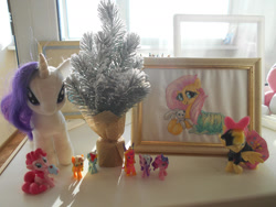 Size: 1280x960 | Tagged: safe, artist:lightdragon1988, fluttershy, rarity, pegasus, pony, unicorn, g4, cross stitch, female, irl, photo, toy, traditional art