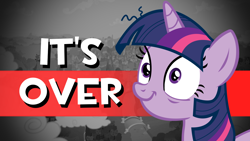 Size: 1200x675 | Tagged: safe, artist:horses are fuckin weird, artist:moonbrony, twilight sparkle, pony, g4, grayscale, it's over, meme, monochrome, ponified meme, ponyville, shitposting, soldier, soldier (tf2), solo, team fortress 2, text, twilight snapple, vector