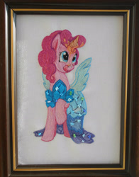 Size: 2329x2965 | Tagged: safe, artist:lightdragon1988, pinkie pie, earth pony, pony, g4, cross stitch, embroidery, female, food, high res, ice cream, irl, photo, traditional art