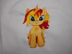 Size: 5152x3864 | Tagged: safe, artist:lightdragon1988, sunset shimmer, pony, unicorn, g4, cross stitch, female, irl, photo, solo, traditional art