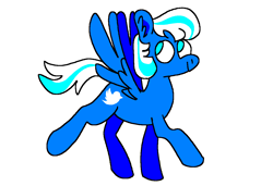 Size: 1316x900 | Tagged: safe, artist:msponies, oc, oc only, pegasus, pony, female, looking back, mare, meta, ms paint, ponified, raised hoof, raised leg, simple background, smiling, solo, spread wings, tail, twitter, white background, wings