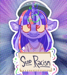 Size: 1579x1774 | Tagged: safe, artist:pastacrylic, twilight sparkle, pony, g4, anti-racism, positive ponies, solo, truth