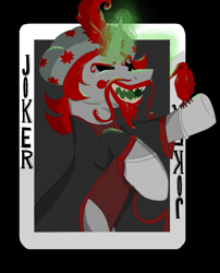 Size: 1691x2092 | Tagged: safe, oc, oc only, pony, unicorn, black background, fanart, insane clown posse, simple background, solo