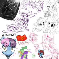 Size: 4096x4096 | Tagged: safe, artist:egil, artist:moonatik, artist:neither, artist:printik, artist:uteuk, daybreaker, derpy hooves, diamond tiara, nightmare moon, spike, oc, oc:caramel marks, oc:jungle trek, oc:rosa maledicta, oc:shinespark (eaw), oc:sinnie, oc:valery stablein, bat pony, crystal pony, dragon, earth pony, human, pony, unicorn, equestria at war mod, g4, aggie.io, amogus, among us, communism, hammer and horseshoe, hat, horn, karl marx, kubrick stare, meme, no bitches?, pith helmet, ponified, random, shared canvas, space pony, unicorn oc, valery sablin, walter white