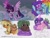 Size: 3000x2300 | Tagged: safe, artist:dulcesilly, rainbow dash, spike, twilight sparkle, alicorn, dragon, earth pony, human, pegasus, pony, equestria girls, g4, apple, apple basket, arm around neck, art dump, cheek squish, dark skin, fangs, female, food, glowing, glowing horn, high res, horn, humanized, magic, male, mare, one eye closed, scroll, simple background, spread wings, squishy cheeks, twilight sparkle (alicorn), white background, wings