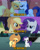 Size: 2458x3072 | Tagged: safe, edit, edited screencap, editor:itsmgh1203, screencap, apple bloom, applejack, rarity, sweetie belle, earth pony, pony, unicorn, g4, look before you sleep, magic duel, my little pony: friendship is magic, season 1, season 2, season 3, sisterhooves social, :o, applejack's hat, bed, cowboy hat, cute, diasweetes, disguise, eyebrows, female, filly, foal, frown, golden oaks library, grin, group, hat, high res, jackabetes, mare, night, open mouth, pillow, quartet, raised eyebrow, raribetes, shipping fuel, smiling, text