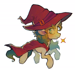 Size: 2652x2532 | Tagged: safe, artist:zira_dawn, oc, oc only, oc:aquaria lance, pony, unicorn, cape, cloak, clothes, hat, high res, magic, simple background, solo, sparkles, stars, white background, witch hat, wizard hat