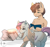 Size: 1866x1746 | Tagged: safe, artist:devi_shade, oc, oc only, oc:rusty star, oc:tender wing, earth pony, pegasus, pony, semi-anthro, arm hooves, bed, book, butt, female, human shoulders, male, mare, married couple, no source available, on bed, plot, reading, sitting, stallion