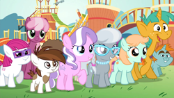 Size: 1920x1080 | Tagged: safe, screencap, cheerilee, diamond tiara, little red, peach fuzz, pipsqueak, silver spoon, snails, snips, earth pony, pony, unicorn, crusaders of the lost mark, g4, season 5, 1080p, colt, cute, diamondbetes, diasnails, diasnips, female, filly, foal, male, mare, reaction image, silverbetes