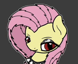 Size: 2048x1699 | Tagged: safe, artist:ewoudcponies, fluttershy, bat pony, pony, g4, bat ponified, bust, choker, chokershy, fangs, female, flutterbat, race swap, solo, spiked choker