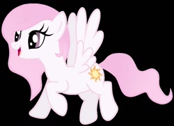 Size: 1049x761 | Tagged: safe, princess celestia, oc, oc:sunny skies, pegasus, pony, fanfic:princess celestia gets mugged, g4, 2013, base used, black background, fanfic, fanfic art, fanfic cover, female, link in description, mare, simple background