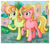 Size: 988x872 | Tagged: safe, artist:nancyksu, junebug, earth pony, pony, unicorn, g4, blind bag pony, duo, female, mare, ponyville