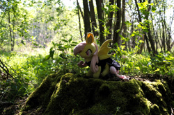 Size: 1097x728 | Tagged: safe, artist:mgrdash, fluttershy, bat pony, pony, g4, bat ponified, clothes, dress, flutterbat, forest, irl, photo, ponies in real life, race swap, solo