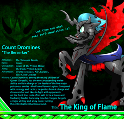Size: 2340x2234 | Tagged: safe, artist:questionmarkdragon, oc, oc only, changeling, changeling queen, changeling queen oc, high res, male, parent:queen chrysalis, red changeling, smiling, solo, story included