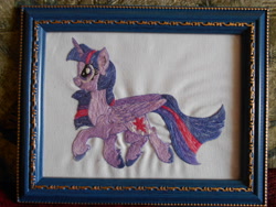 Size: 5152x3864 | Tagged: safe, artist:lightdragon1988, twilight sparkle, alicorn, pony, g4, cross stitch, embroidery, female, irl, photo, traditional art, twilight sparkle (alicorn)