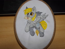 Size: 5152x3864 | Tagged: safe, artist:lightdragon1988, derpy hooves, pegasus, pony, g4, cross stitch, embroidery, female, irl, photo, solo, traditional art