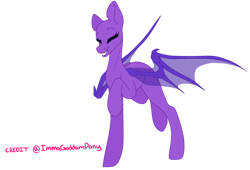 Size: 1024x696 | Tagged: safe, artist:immagoddampony, oc, oc only, bat pony, pony, base, bat pony oc, happy, prancing, raised hoof, simple background, smiling, solo, spread wings, transparent background, trotting, wings