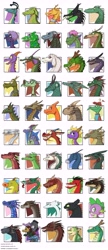 Size: 3312x7672 | Tagged: safe, artist:expression, spike, charizard, dragon, eastern dragon, night fury, wyvern, anthro, g4, 2018, absurd resolution, ambiguous gender, american dragon jake long, armor, avatar the last airbender, blazing dragons, blue-eyes white dragon, chronicles of narnia, clothes, cornwall (quest for camelot), dave the barbarian, devon (quest for camelot), digby dragon, disney, disney parks, dojo kanojo cho, don bluth, don bluth's dragon's lair, draco (dragonheart), dragon (shrek), dragon (the pagemaster), dragon ball, dragon ball z, dragonheart, dreamworks, drogon, duel monster, elliot, enchanted, epcot, eragon, eustace, eyebrows, eyelashes, faffy (dave the barbarian), falkor, fangs, female, feral, figment, game of thrones, ghibli, group, hair, haku, harry potter (series), hasbro, headgear, helmet, homestuck, horn, how to train your dragon, hungarian horntail, inheritance cycle, j.r.r. tolkien, jackie chan adventures, jake long, journey into imagination, large group, looking away, madam mim, male, maleficent, middle earth, miss kobayashi's dragon maid, ms paint adventures, mulan, mushu, mythology, nickelodeon, nintendo, open mouth, pete's dragon, pokémon, queen narissa, quest for camelot, reluctant dragon, rupert bear, saphira, scales, scalie, scarf, sharp teeth, shendu, shenlong, shrek, side view, simple background, singe the dragon, smaug, smiling, spirited away, spyro the dragon, spyro the dragon (series), squire flicker, teeth, text, the black cauldron, the hobbit, the muppet show, the neverending story, the pagemaster, the reluctant dragon, the sword in the stone, tohru (dragon maid), tongue out, toothless, uncle deadly, universal studios, walt disney world, western dragon, white background, xiaolin showdown, yu-gi-oh!