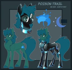 Size: 2048x1976 | Tagged: safe, artist:parrpitched, oc, oc:poison trail, earth pony, pony, fireheart76's latex suit design, latex, latex suit, prisoners of the moon, reference sheet, rubber, rubber suit