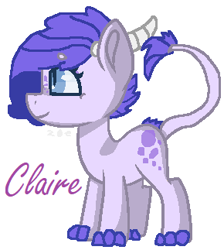 Size: 290x323 | Tagged: safe, artist:zoeytrent113, oc, oc only, oc:crystal clarity, dracony, hybrid, kilalaverse, base used, claws, female, horns, interspecies offspring, name, offspring, parent:rarity, parent:spike, parents:sparity, simple background, white background
