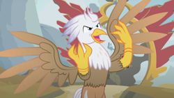 Size: 1280x721 | Tagged: safe, artist:mlp-silver-quill, oc, oc:silver quill, after the fact, after the fact:the lost treasure of griffonstone, this will end in an angry mob, this will end in tears