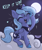 Size: 2500x3000 | Tagged: safe, alternate version, artist:t72b, princess luna, alicorn, pony, g4, april fools, april fools 2023, cloud, crown, cute, eyes closed, female, freckles, heart, high res, hoof shoes, jewelry, lunabetes, mare, moon, new lunar republic, on a cloud, open mouth, open smile, peytral, regalia, s1 luna, salute, sitting, sitting on a cloud, smiling, solo, sparkles, weapons-grade cute