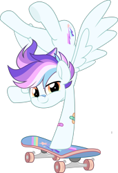 Size: 5000x7298 | Tagged: safe, artist:jhayarr23, oc, oc only, oc:pony hawk, pegasus, pony, absurd resolution, bandage, bandaid, bandaid on nose, commission, cool, male, simple background, skateboard, skateboarding, solo, stallion, transparent background, ych result