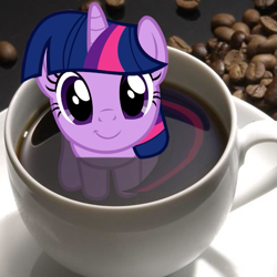 Size: 523x523 | Tagged: safe, twilight sparkle, pony, g4, coffee, coffee mug, cup, cup of pony, micro, mug, solo