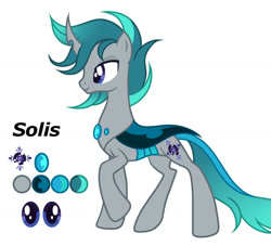 Size: 1280x1160 | Tagged: safe, artist:dustyygrey, artist:quatziie, oc, oc only, oc:solis, changepony, pony, base used, cutie mark, hybrid oc, magical lesbian spawn, male, offspring, parent:princess celestia, parent:queen chrysalis, parents:chryslestia, reference sheet, simple background, solo, white background