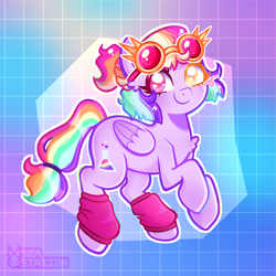 Size: 3000x3000 | Tagged: safe, artist:seasemissary, oc, oc:sherbet swirl, pegasus, pony, clothes, female, goggles, high res, leg warmers, mare, solo