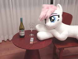 Size: 2664x2000 | Tagged: safe, artist:megatarot, nurse redheart, earth pony, pony, g4, alcohol, crossed hooves, female, fluffy, high res, irl, matches, photo, plushie, wine