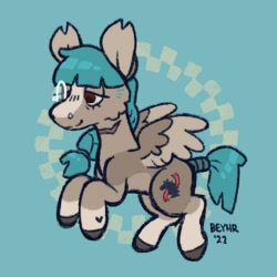 Size: 500x500 | Tagged: safe, artist:beyhr, oc, oc only, oc:dovesong, pegasus, pony, chibi, solo