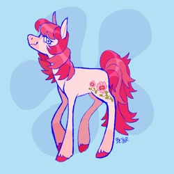 Size: 900x900 | Tagged: safe, artist:beyhr, oc, oc only, oc:pink orchid, earth pony, pony, flower, solo