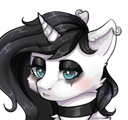 Size: 1700x1600 | Tagged: safe, artist:peachfairylights, pony, choker, collar, ear piercing, earring, goth, heart, jewelry, piercing