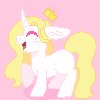 Size: 100x100 | Tagged: safe, artist:orcabunnies, oc, oc only, oc:rosey mae, hybrid, original species, pony, rabbit pony, unicorn, crown, jewelry, long ears, picture for breezies, regalia, solo