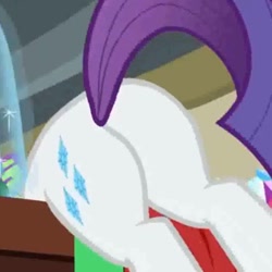 Size: 720x720 | Tagged: safe, screencap, rarity, pony, g4, butt, cropped, pictures of butts, plot, rearity