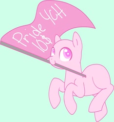 Size: 1763x1882 | Tagged: safe, artist:orcabunnies, pony, flag, mouth hold, pride flag, solo, your character here