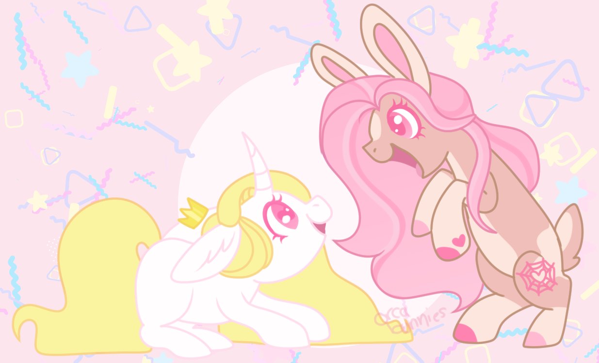 Rosey Rabbit And Ribbit #3086918 - safe, artist:orcabunnies, oc, oc only, oc:rosey mae, hybrid ...