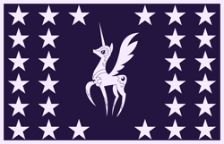 Size: 2541x1640 | Tagged: safe, artist:moonatik, nightmare moon, alicorn, pony, g4, female, flag, flag of equestria, lunar empire, mare, stars