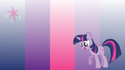 Size: 1920x1080 | Tagged: safe, artist:mlpwallpapermaker, twilight sparkle, pony, unicorn, g4, cutie mark, female, looking down, mare, open mouth, open smile, smiling, solo, unicorn twilight, wallpaper