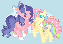 Size: 2151x1508 | Tagged: safe, artist:orcabunnies, oc, oc only, earth pony, pony, unicorn, base used, duo