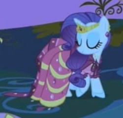 Size: 1604x1539 | Tagged: safe, screencap, rarity, pony, unicorn, g4, the best night ever, beautiful, canterlot, canterlot castle, clothes, cropped, dress, eyes closed, gala dress, glass slipper (footwear), gown, grand galloping gala, happy, jewelry, needs more jpeg, night, rarity's first gala dress, shoes, solo, tiara