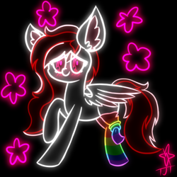 Size: 2048x2048 | Tagged: safe, artist:neonshy02, oc, pony, clothes, gay pride flag, high res, neon, pride, pride flag, socks