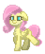 Size: 192x228 | Tagged: safe, fluttershy, pegasus, pony, pony town, g4, animated, female, gif, pixel art, simple background, solo, transparent background, walk cycle, walking
