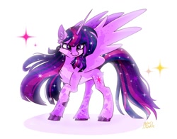 Size: 1368x1074 | Tagged: safe, artist:petaltwinkle, twilight sparkle, alicorn, pony, g4, chest fluff, coat markings, dappled, ear fluff, simple background, solo, twilight sparkle (alicorn), white background