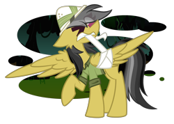 Size: 2808x2000 | Tagged: safe, artist:scridley-arts, daring do, pegasus, pony, g4, bandage, female, high res, partial background, simple background, solo, transparent background