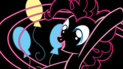 Size: 1920x1080 | Tagged: safe, artist:blackgryph0n, artist:quanno3, artist:rdbrony16, edit, pinkie pie, earth pony, pony, g4, black background, cutie mark, female, hooves up, mare, neon, open mouth, open smile, simple background, smiling, solo, wallpaper, wallpaper edit