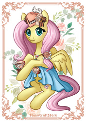 Size: 709x1000 | Tagged: safe, artist:facja, fluttershy, pegasus, pony, g4, genshin impact, hat, solo