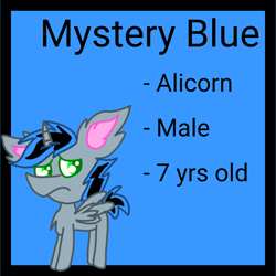 Size: 1280x1280 | Tagged: safe, artist:bluedeerfox14, oc, oc only, alicorn, pony, alicorn oc, big ears, horn, male, solo, stallion, wings, young